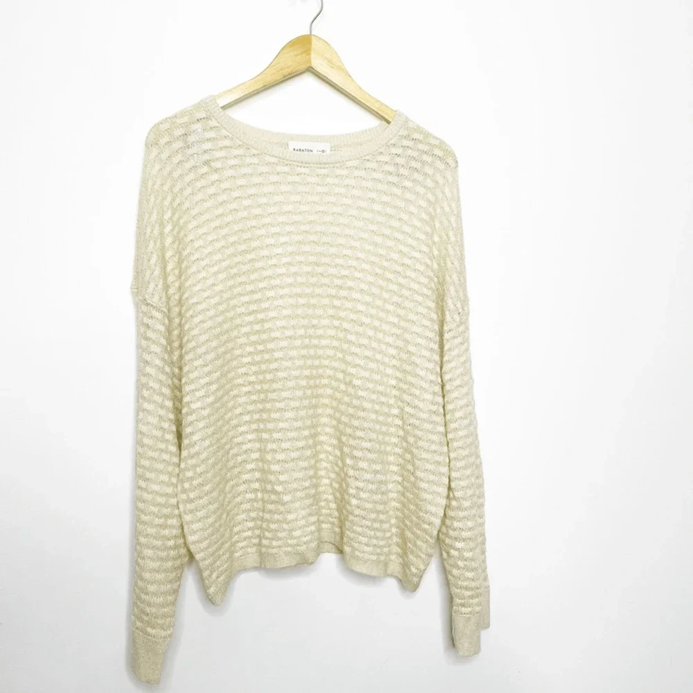 Aritzia 1-01 BABATON Balboa Sweater Crewneck metallic sweater oversized italy XS